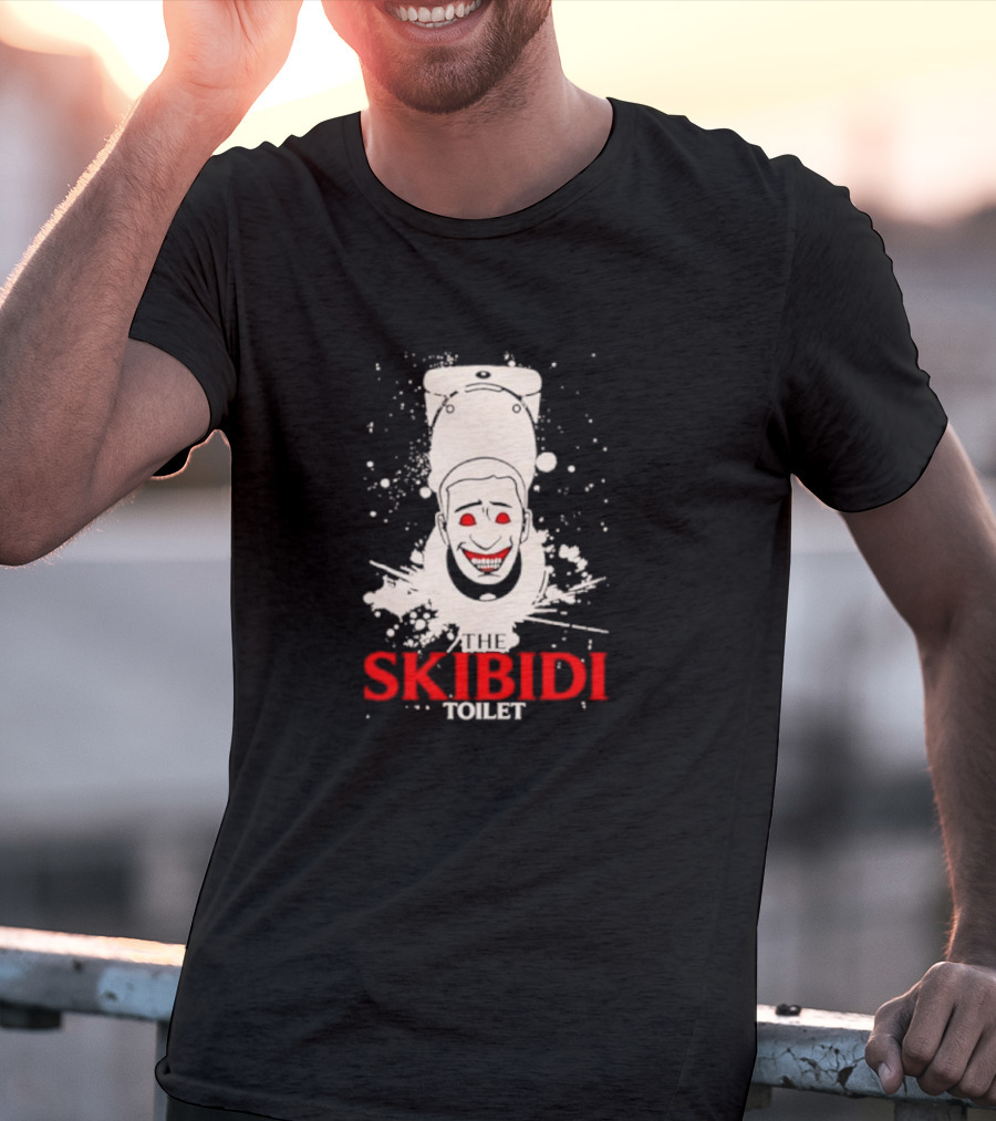THE SKIBIDI TOILET CREEPY FACE SPLATTER T-Shirt