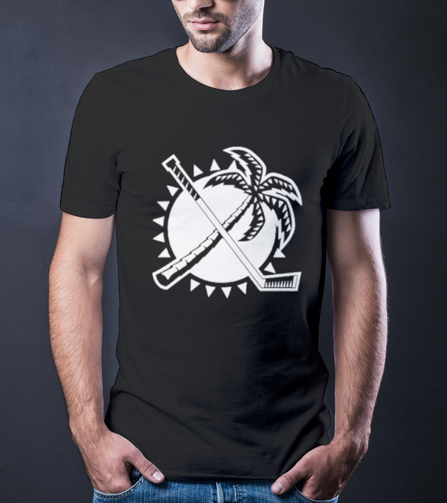 Florida Hockey Palm Tree Sunburst T-Shirt