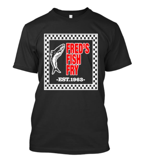 FRED'S FISH FRY EST. 1963 Checkered Border T-Shirt