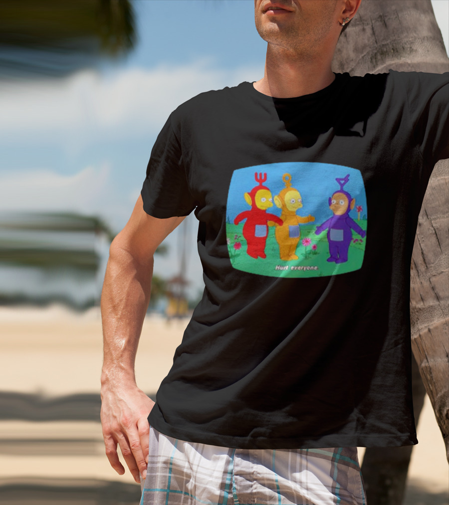 Teletubbies Meet The Simpsons Hurt Everyone Scene T-Shirt