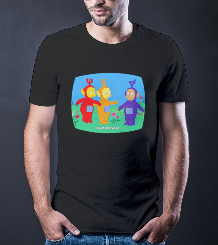 Teletubbies Meet The Simpsons Hurt Everyone Scene T-Shirt