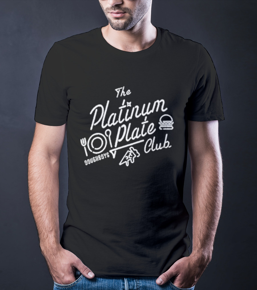 The Platinum Plate Club Doughboys Burger Pizza Utensils T-Shirt