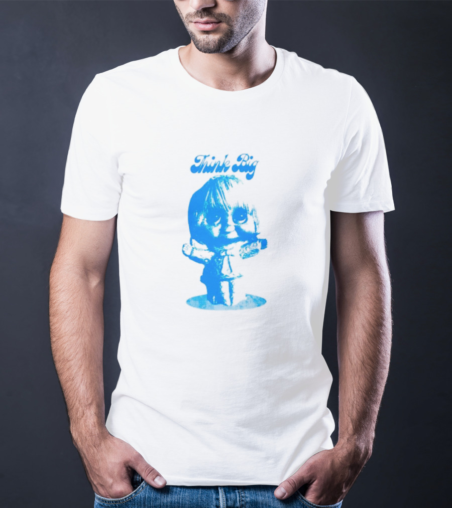 Think Big Blue Figurine With Large Eyes T-Shirt