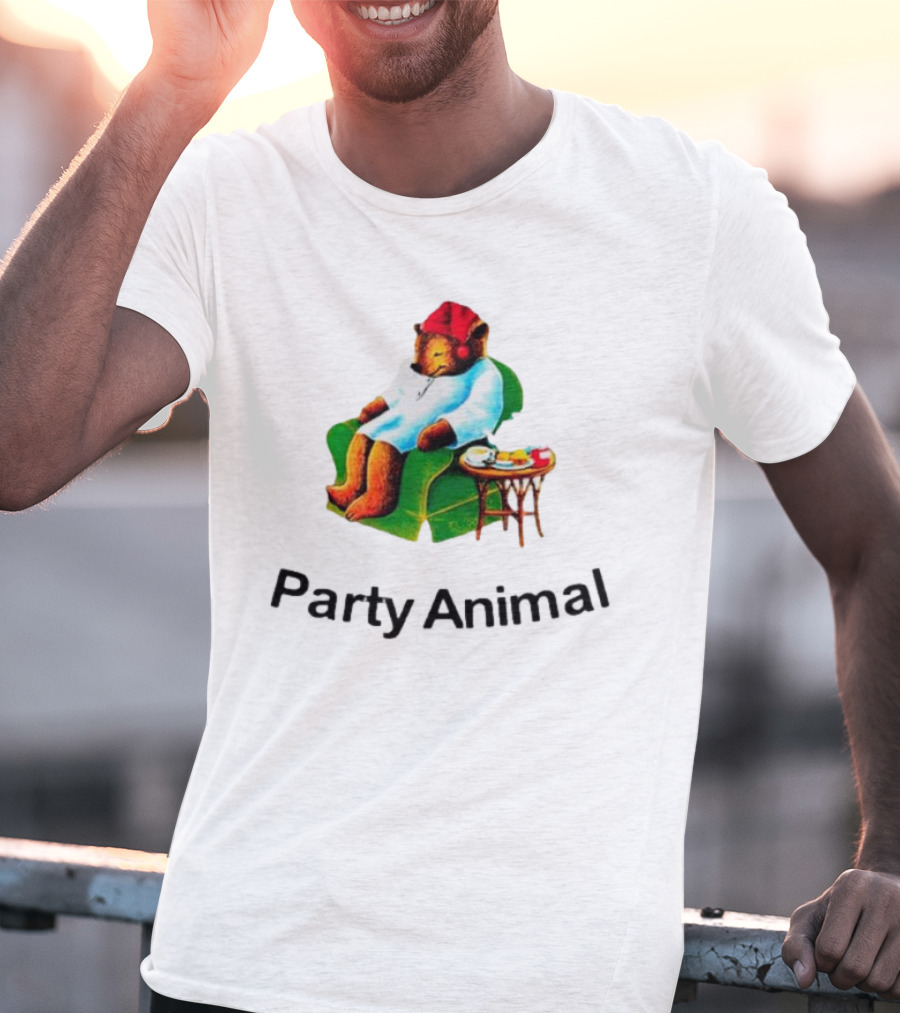 Bear In Red Hat And Robe Tea Party Animal T-Shirt