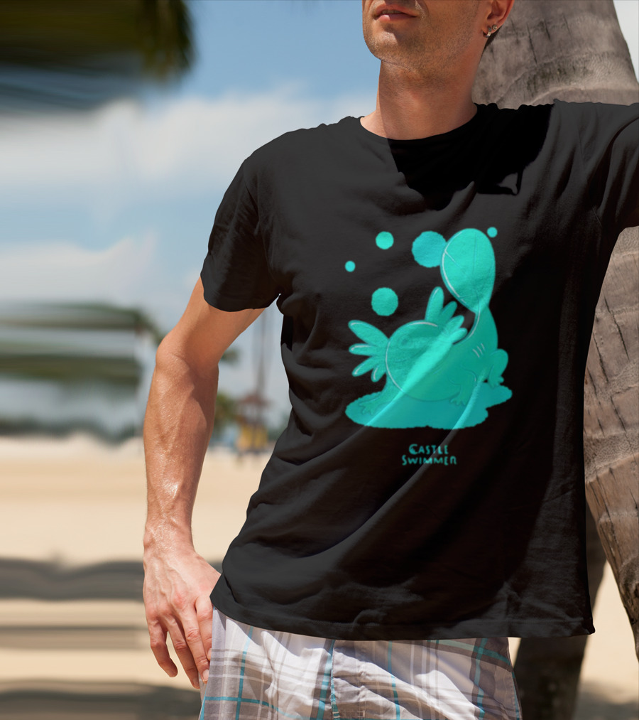 Castle Swimmer Glowing Axolotl Bubbles T-Shirt