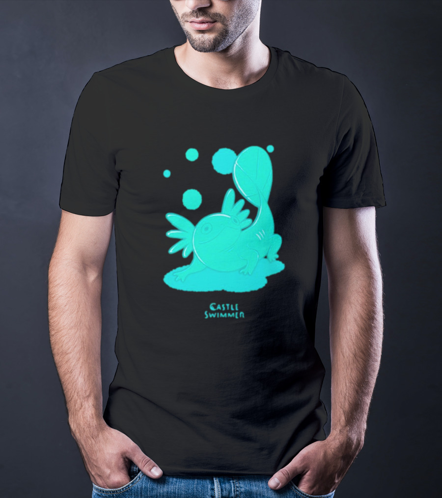 Castle Swimmer Glowing Axolotl Bubbles T-Shirt