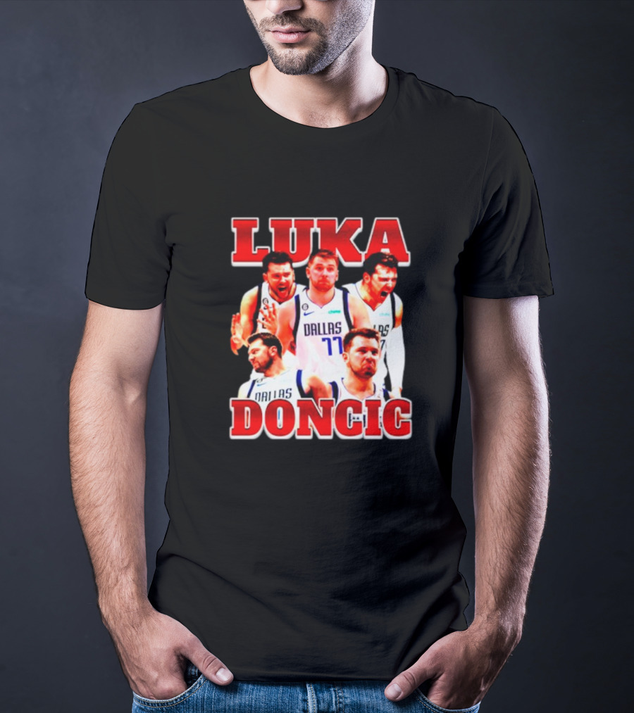 Luka Doncic Dallas Basketball Player Collage T-Shirt