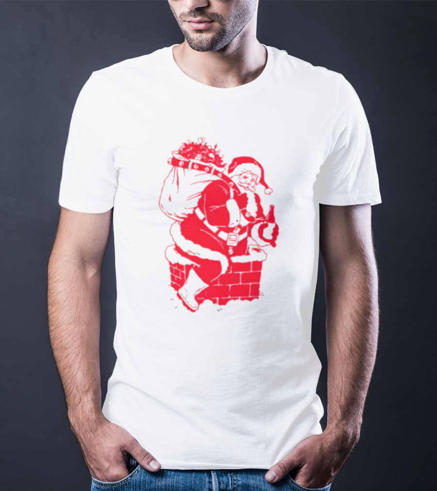Santa Claus Chimney Beer Belly Red T-Shirt