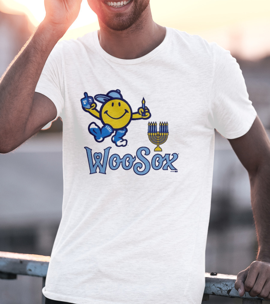 Worcester Red Sox Hannukkah Smiley Dreidel Menorah WooSox T-Shirt