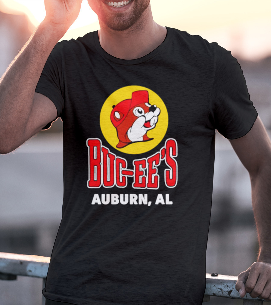 Buc-Ee's Auburn AL Logo With Cartoon Beaver Mascot T-Shirt