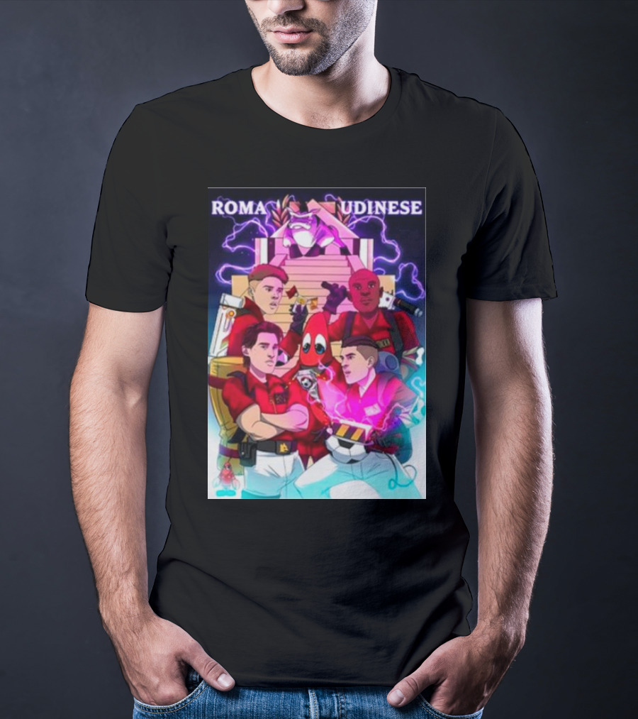 ROMA UDINESE Ghostbusters Crossover Soccer Team Remix T-Shirt