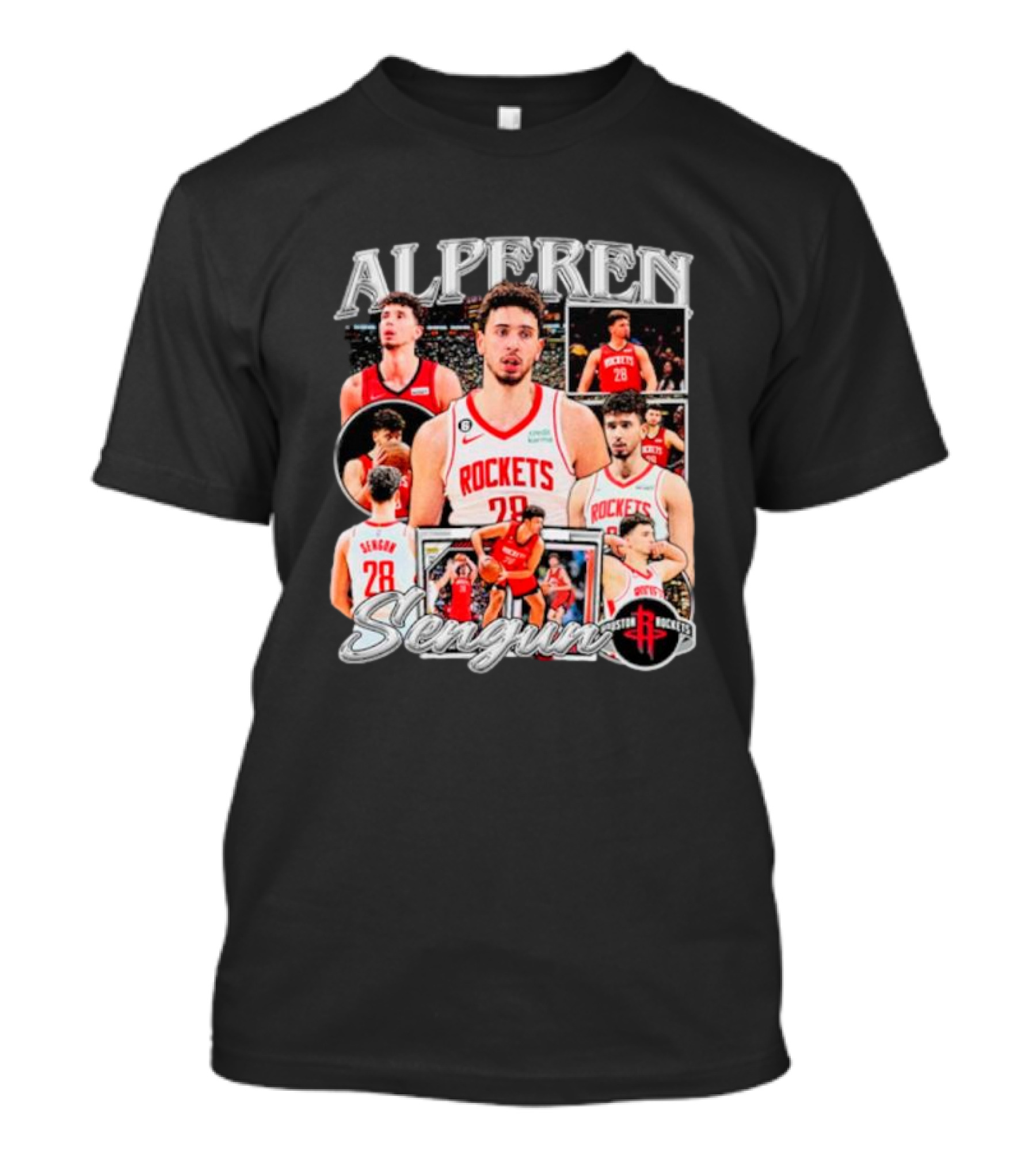 Alperen Sengun Houston Rockets Basketball Player Collage And Team T-Shirt