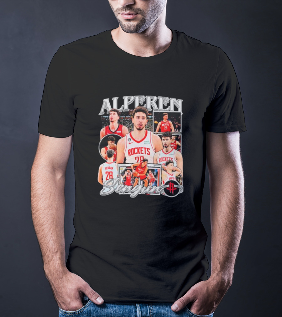 Alperen Sengun Houston Rockets Basketball Player Collage And Team T-Shirt