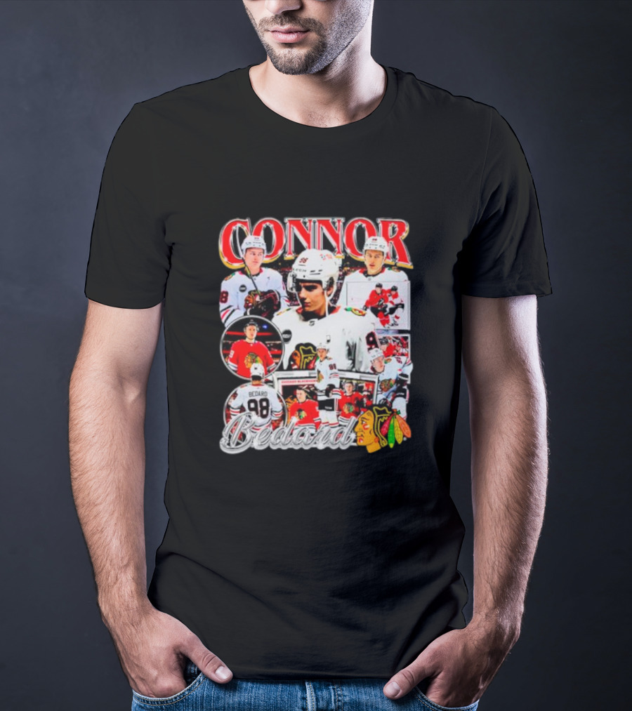 Connor Bedard Chicago Blackhawks NHL Player Collage T-Shirt