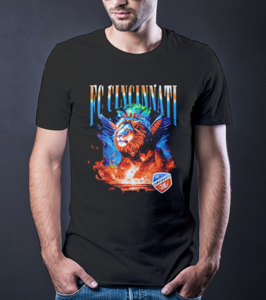 FC Cincinnati Winged Lion Fiery Crest T-Shirt