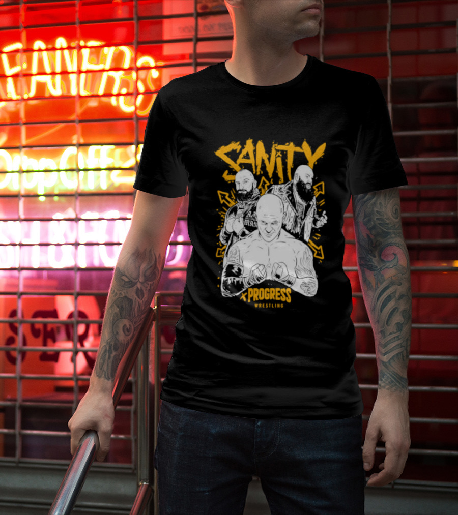 Sanity X Progress Wrestling Trio Fighters T-Shirt
