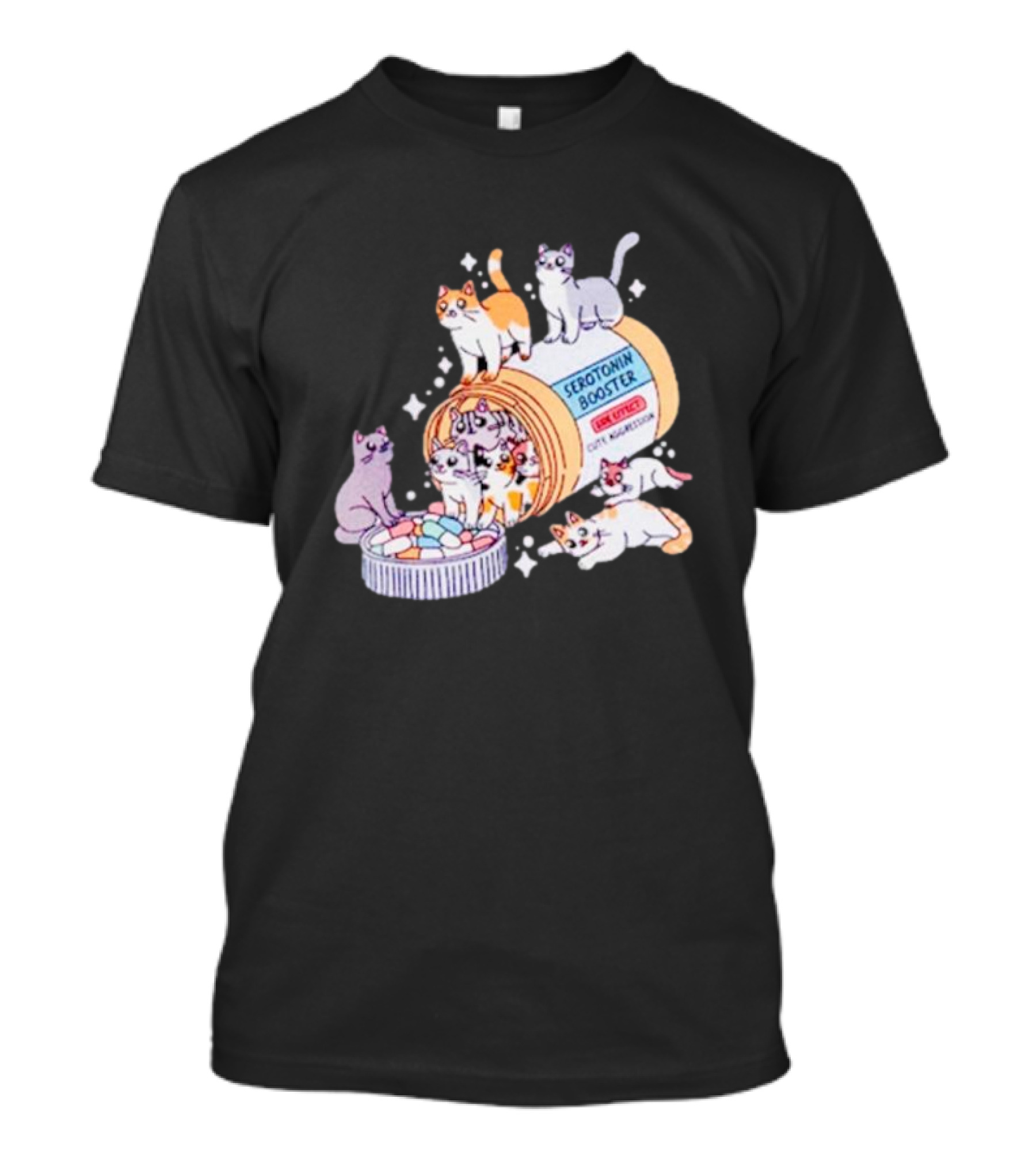 Serotonin Booster Cats Cute Antidepressant Kittens Happiness T-Shirt