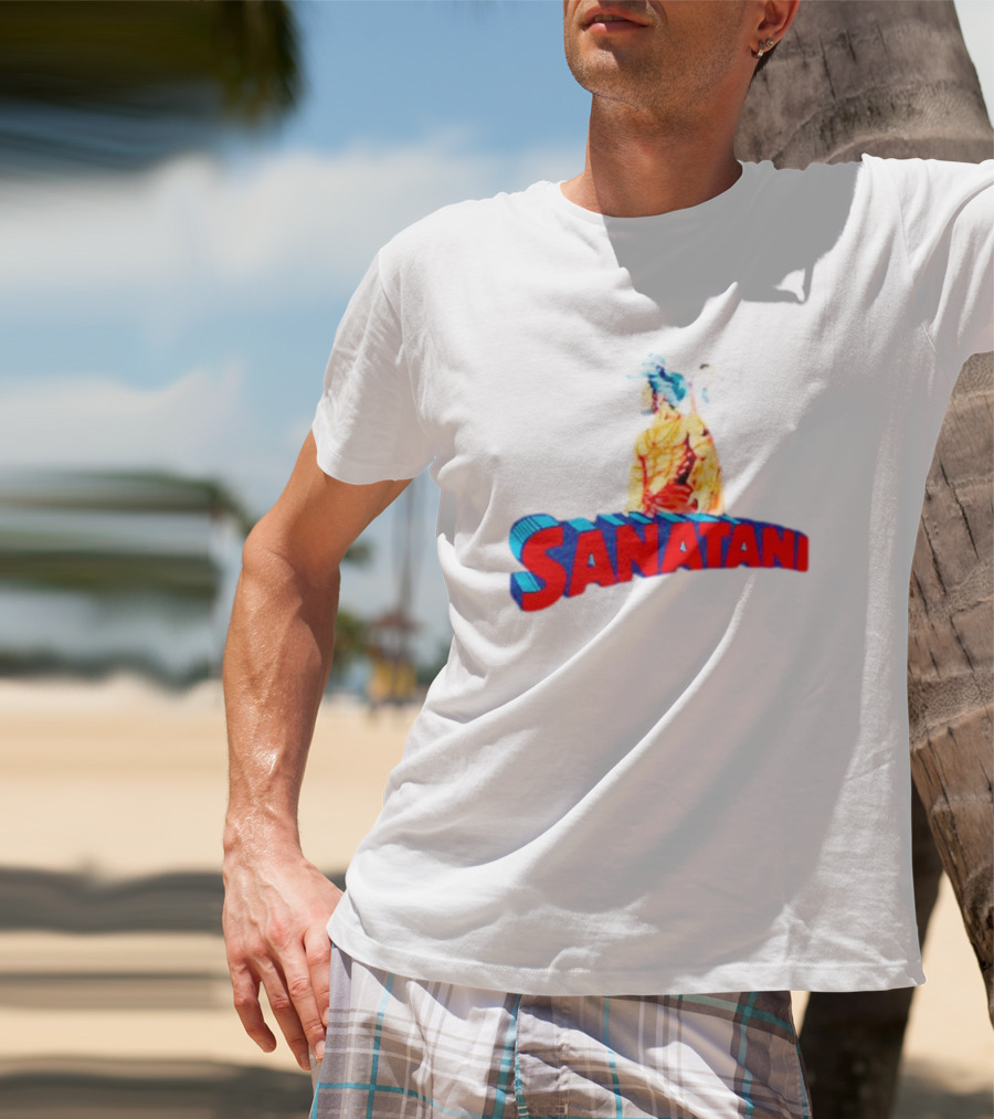 Sanatani Warrior Artwork Featuring Traditional Figure T-Shirt