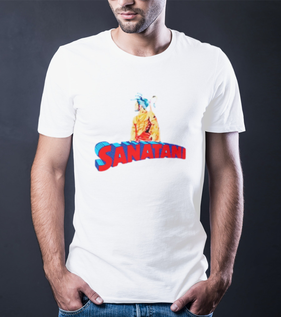 Sanatani Warrior Artwork Featuring Traditional Figure T-Shirt