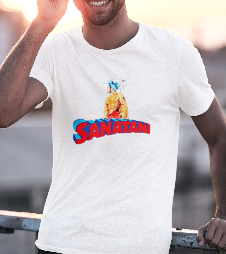 Sanatani Warrior Artwork Featuring Traditional Figure T-Shirt