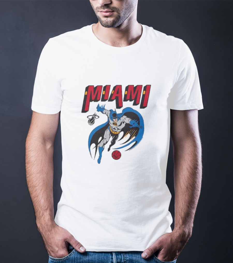 Batman Miami Heat Superhero Basketball Adventure T-Shirt