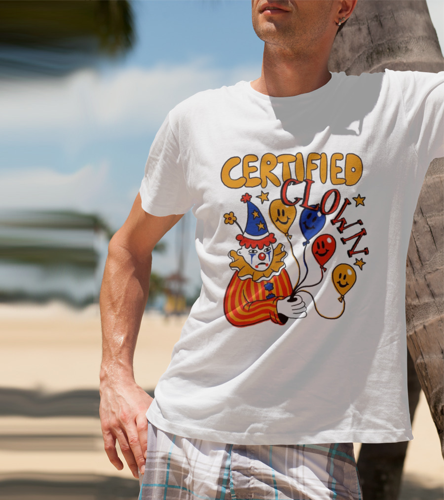 CERTIFIED CLOWN Balloons And Stars T-Shirt