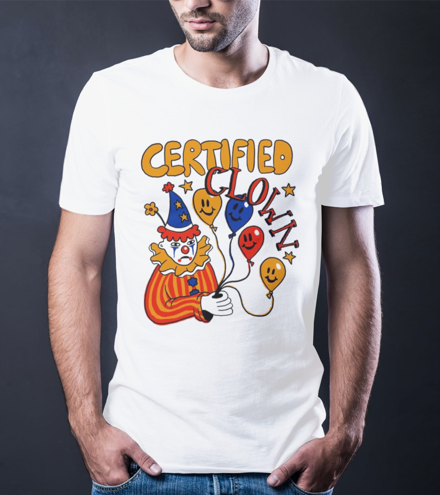 CERTIFIED CLOWN Balloons And Stars T-Shirt