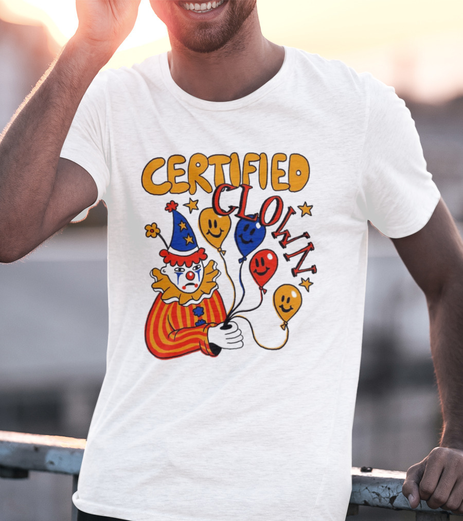 CERTIFIED CLOWN Balloons And Stars T-Shirt