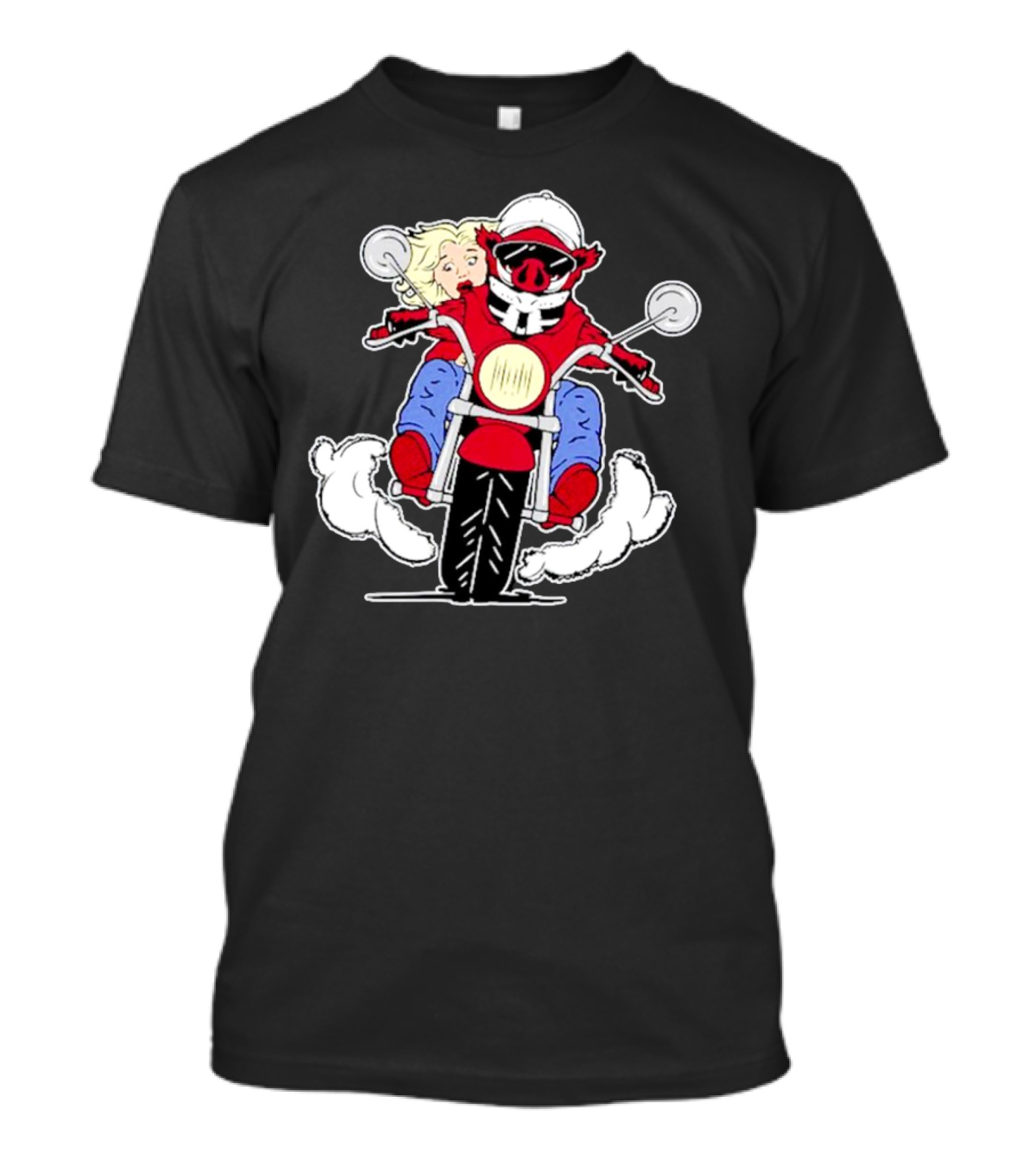 Arkansas Razorbacks Pig Riding Motorcycle With Passenger T-Shirt