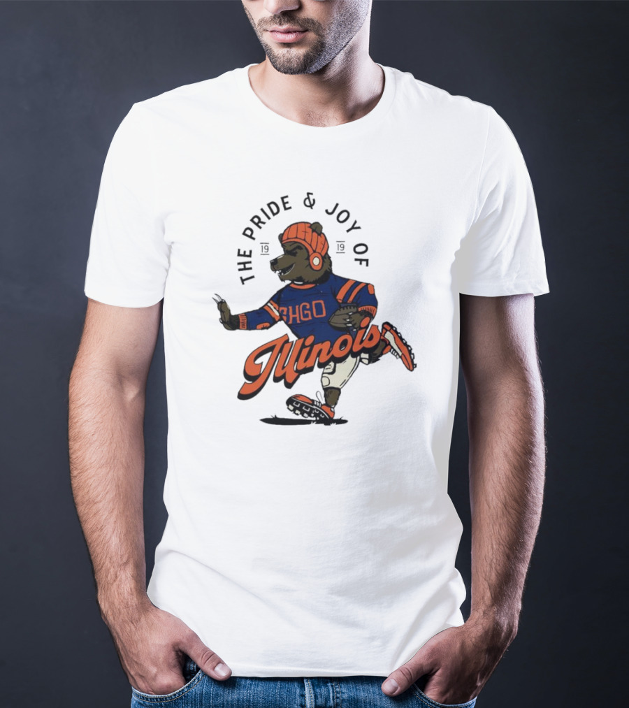 THE PRIDE And JOY OF ILLINOIS BEAR IN CHGO SWEATER WITH FOOTBALL 1919 T-Shirt