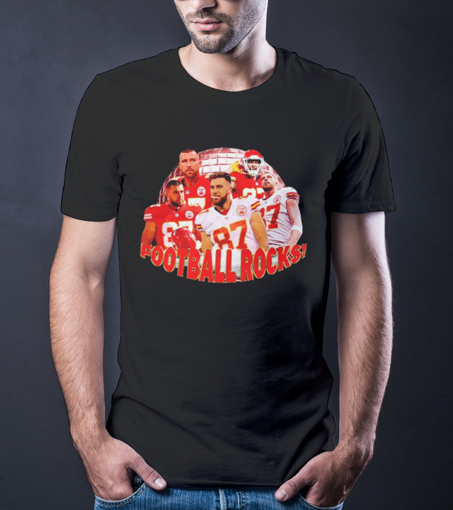 Travis Kelce Football Rocks KC Chiefs 87 T-Shirt