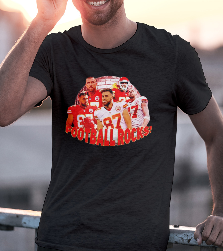 Travis Kelce Football Rocks KC Chiefs 87 T-Shirt
