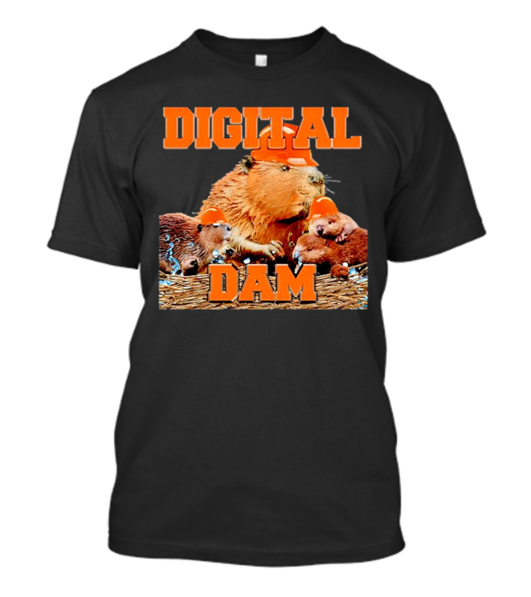DIGITAL DAM BEAVER WITH HARD HATS T-Shirt