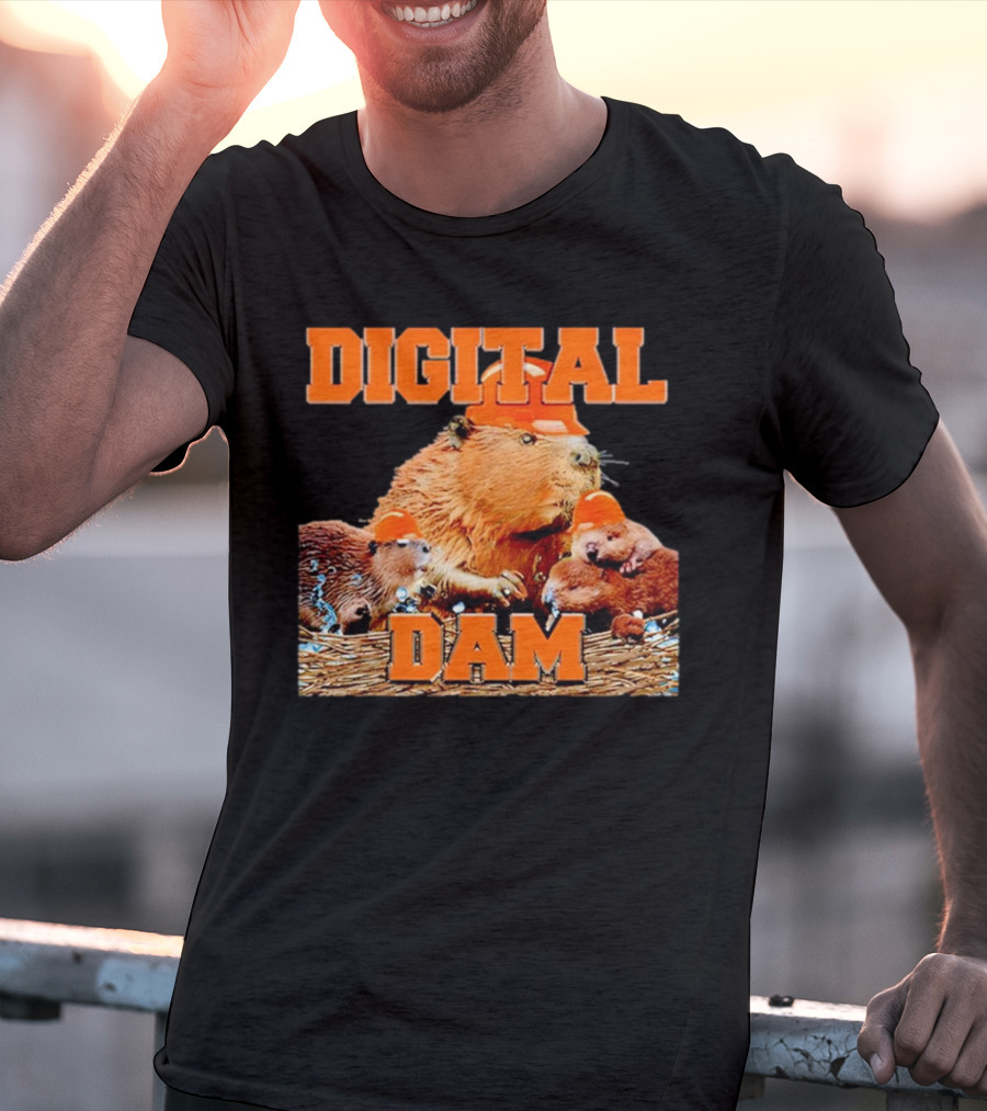DIGITAL DAM BEAVER WITH HARD HATS T-Shirt