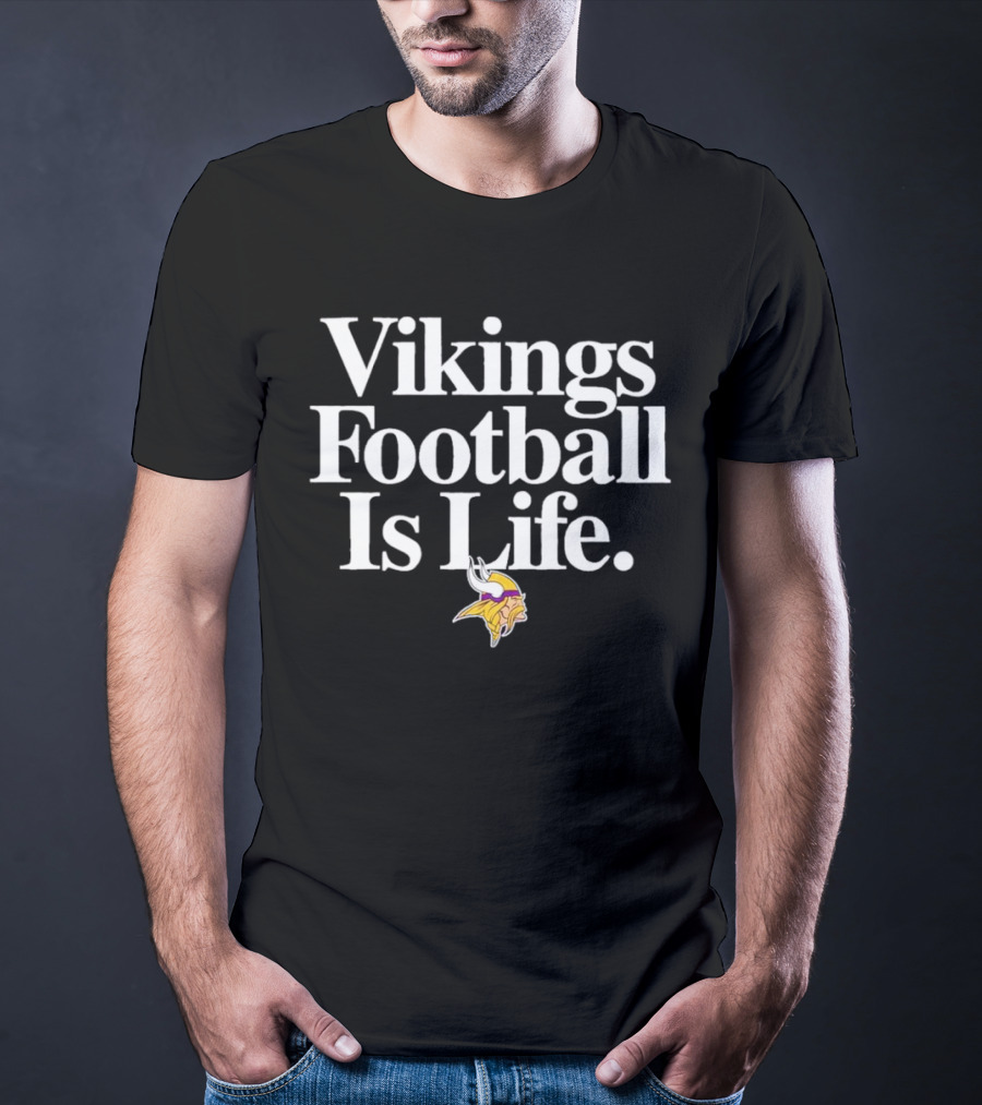 Minnesota Vikings Football Is Life With Iconic Viking Helmet T-Shirt