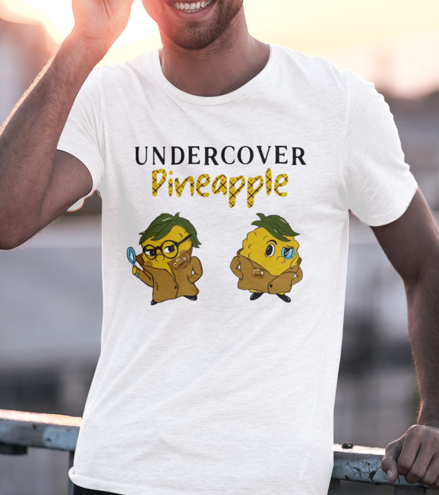 Crime Weekly Podcast Merch Undercover Pineapple Detective Characters Duo T-Shirt