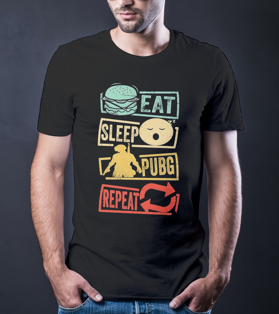 Eat Sleep PUBG Repeat Gaming Lifestyle Cycle T-Shirt