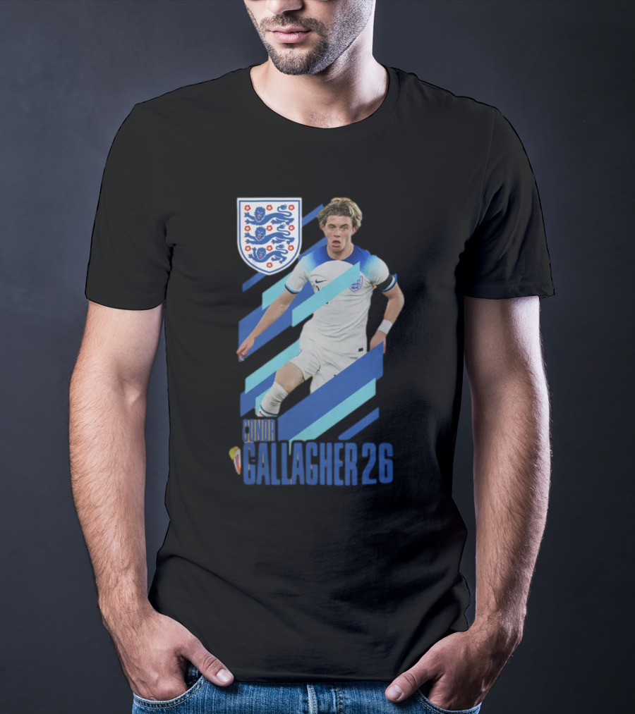 Conor Gallagher 26 England Football Crest Soccer Player T-Shirt