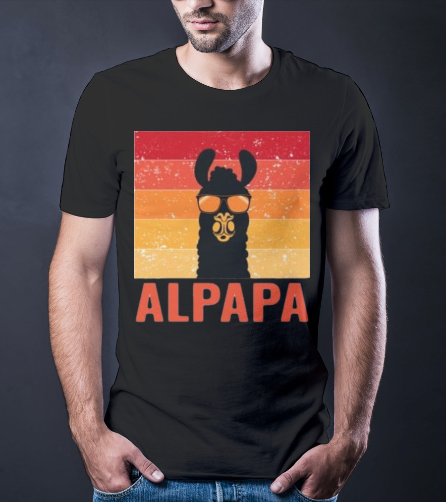 Alpapa Llamafathers Day Vintage Groovy T-Shirt