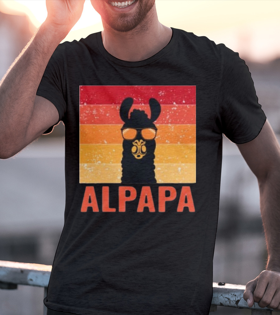 Alpapa Llamafathers Day Vintage Groovy T-Shirt