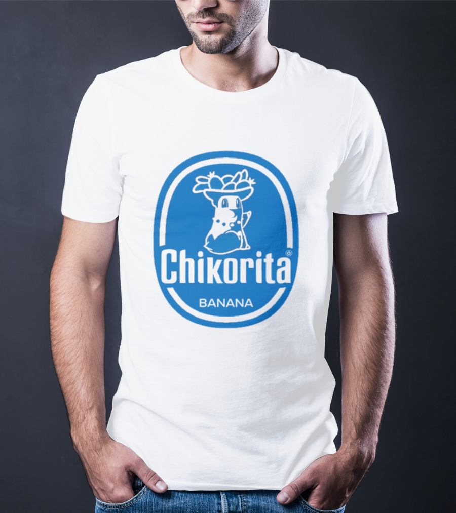 Chikorita Banana Crossover Logo Black And Blue T-Shirt