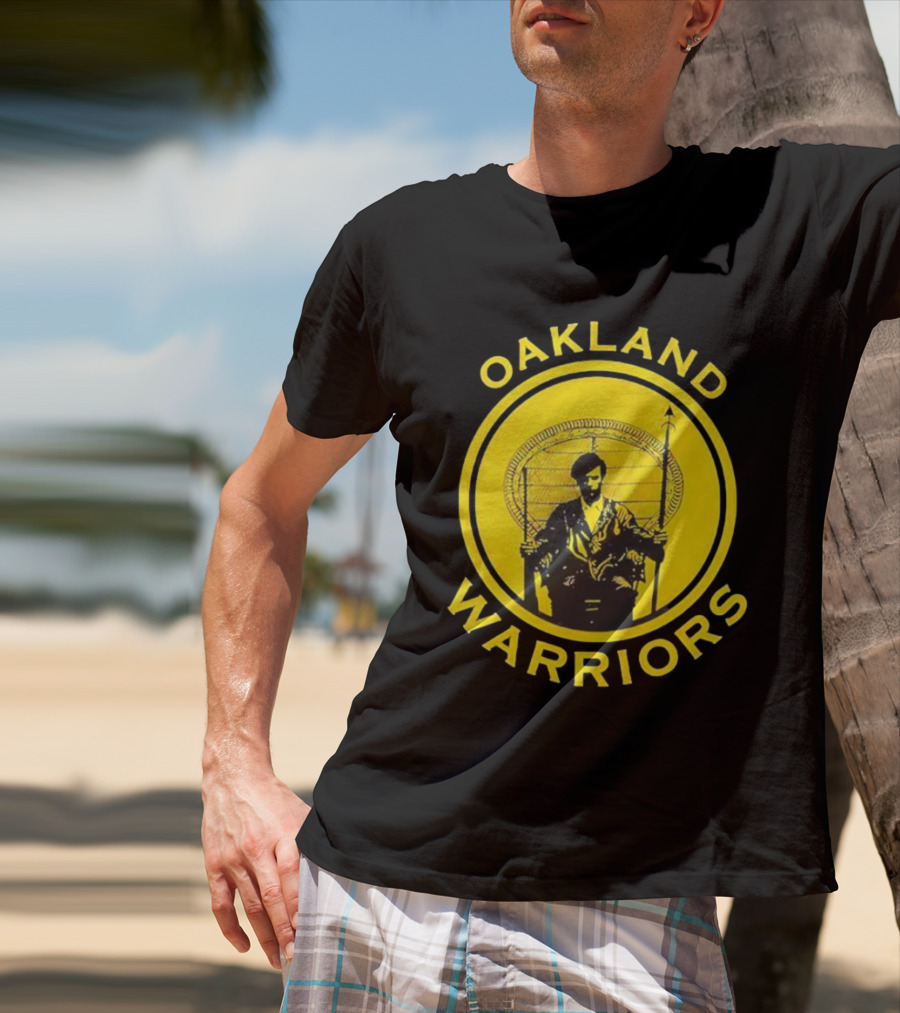 Oakland Warriors Huey Newton Chair Emblem T-Shirt