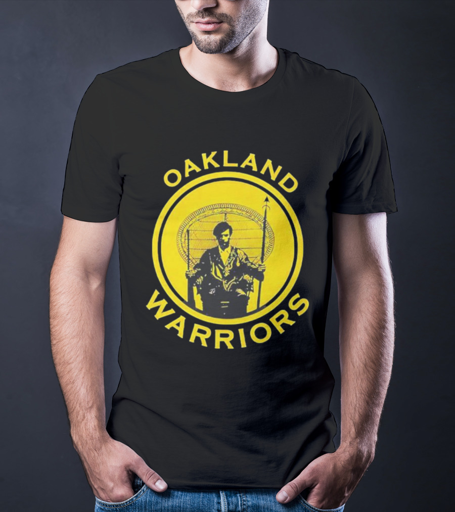 Oakland Warriors Huey Newton Chair Emblem T-Shirt