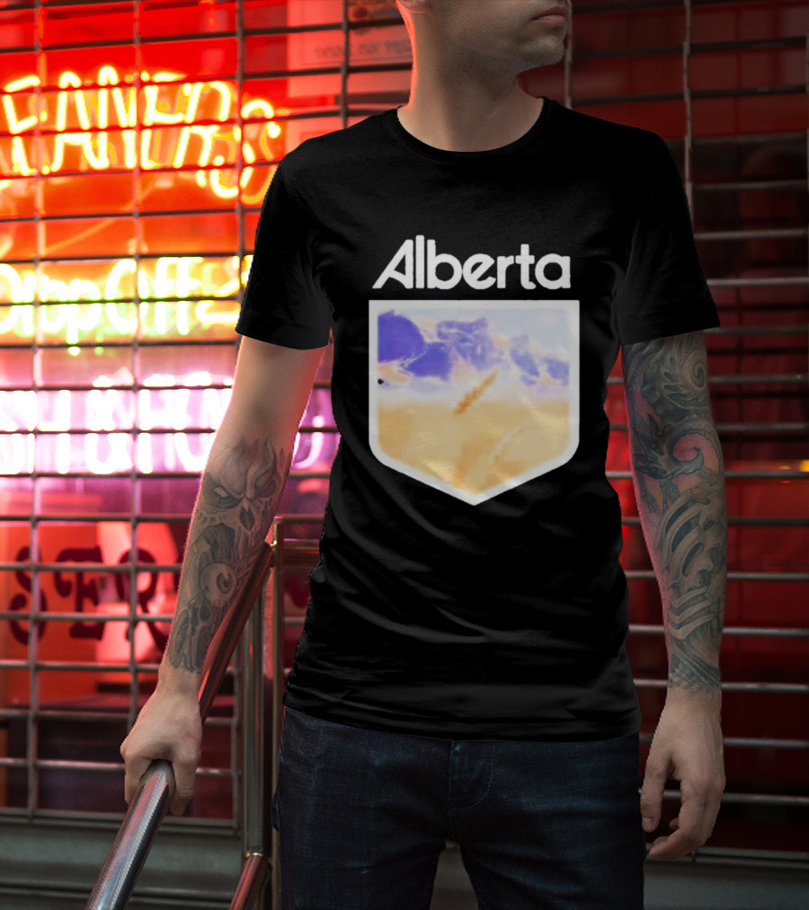 Alberta Mountain Scenic Shield Vitamin Deer Alberta Life T-Shirt