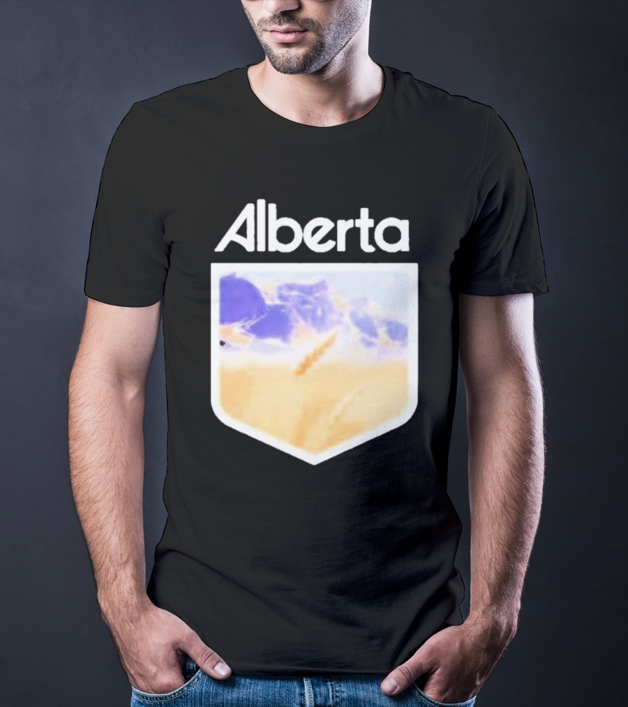 Alberta Mountain Scenic Shield Vitamin Deer Alberta Life T-Shirt