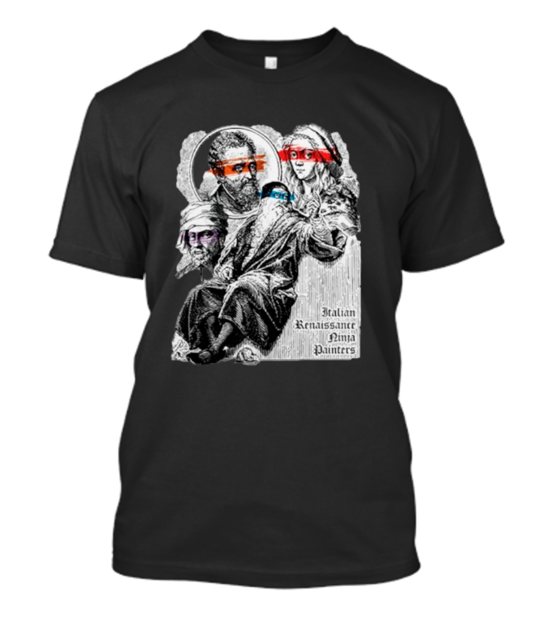 Italian Renaissance Ninja Painters Graphic Mashup T-Shirt