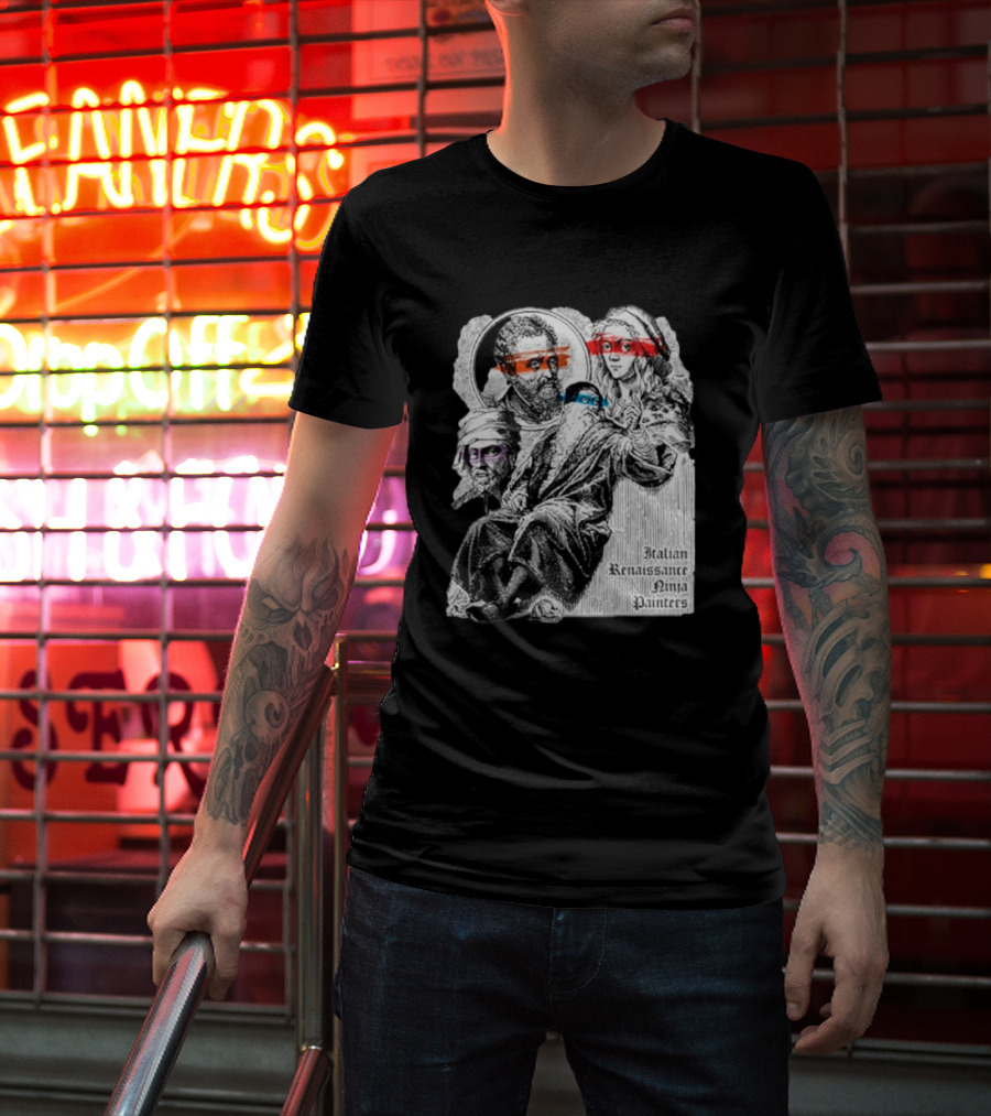 Italian Renaissance Ninja Painters Graphic Mashup T-Shirt