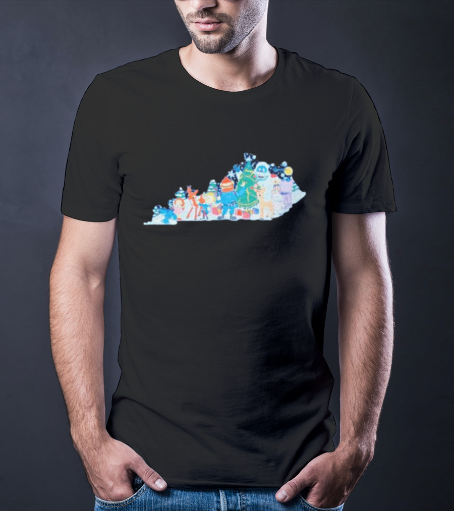 Misfit Kentuckians Christmas Characters Kentucky Map T-Shirt
