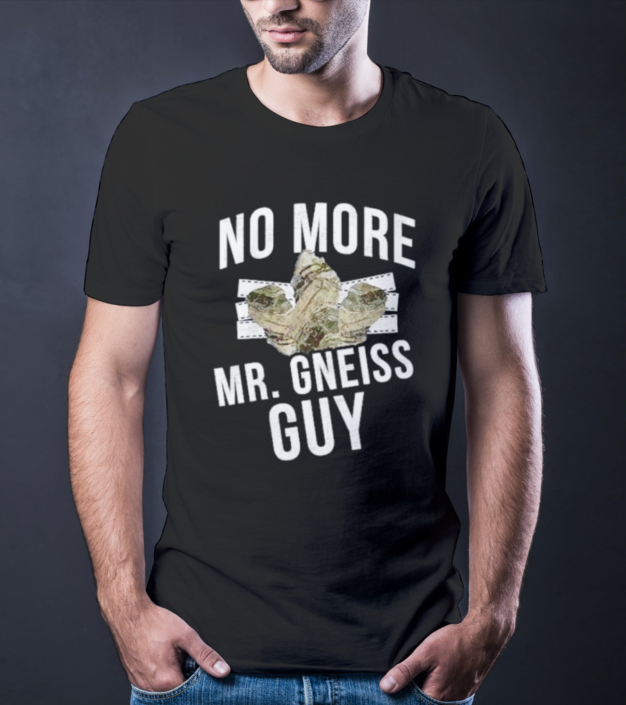 No More Mr Gneiss Guy Rock Pun With Illustrated Gneiss Formation T-Shirt
