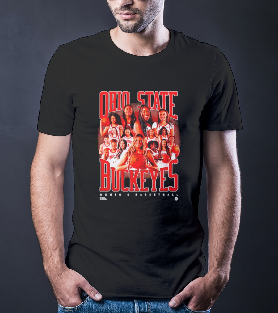 Ohio State Buckeyes Women's Basketball Team Players Group Photo T-Shirt